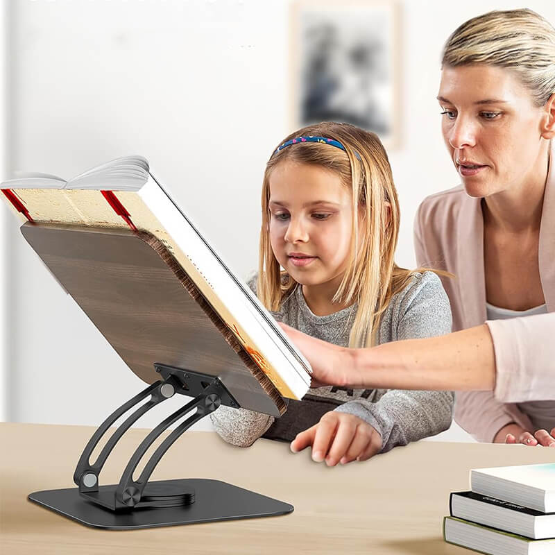 SAIJI 360° Rotating Pure Wood Ergonomic Laptop & Reading Stand R03 Natural Wood