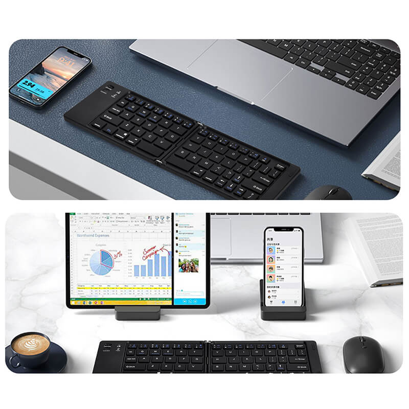 Coteci Portable Wireless Foldable Bluetooth Keyboard Black