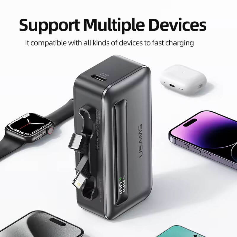 Mobie 20W 5000mAh Fast Charge Power Bank with Foldable Type-C & Lightning Plug