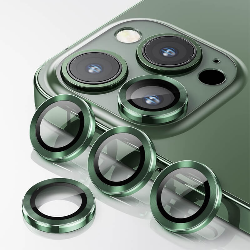 iPhone 13 Pro Max 9H Multicolor Tempered Glass Individual Camera Lens Cover Protector Alpine Green