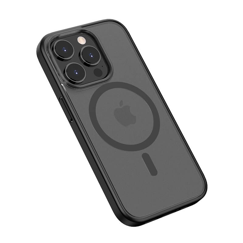 iPhone 15 Pro Moying Series Micro Frosted Magsafe Phone Case Black