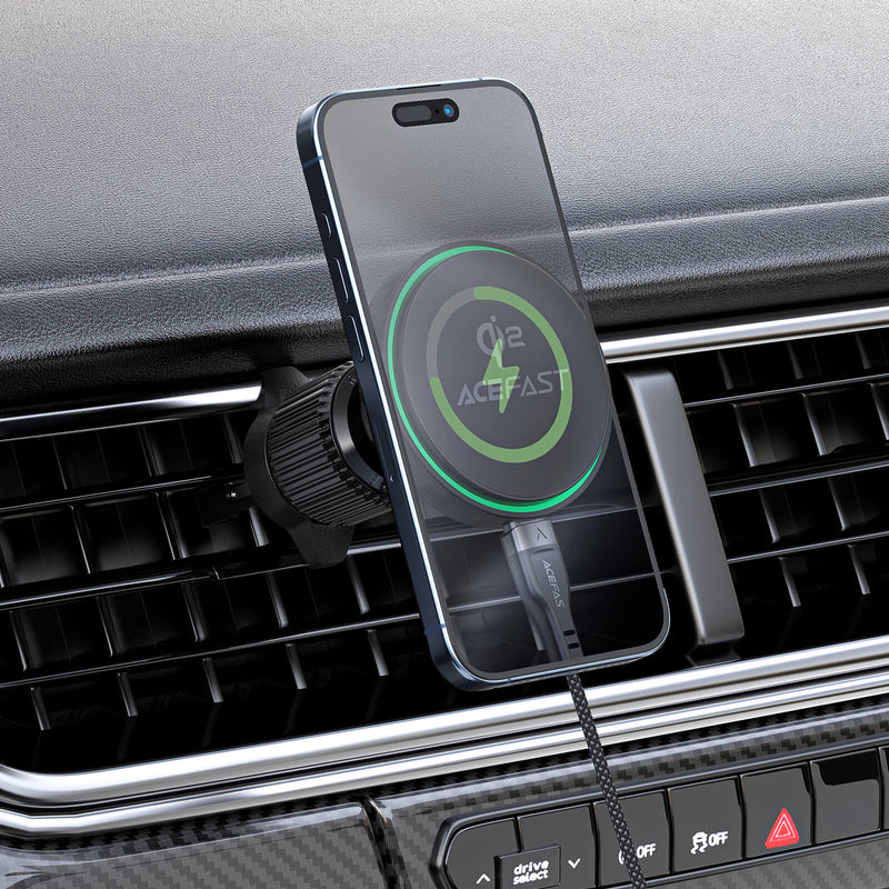 Acefast Strong Magnetic 15W Wireless Car Charging Holder Qi2 D33 Black