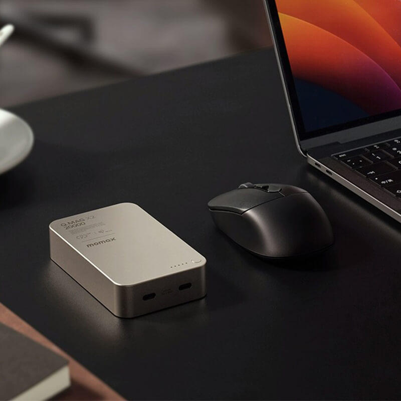 Pre Order |  Momax Ultra-Compact Magsafe Wireless Power Bank 35W 20000mAh Natural Titanium