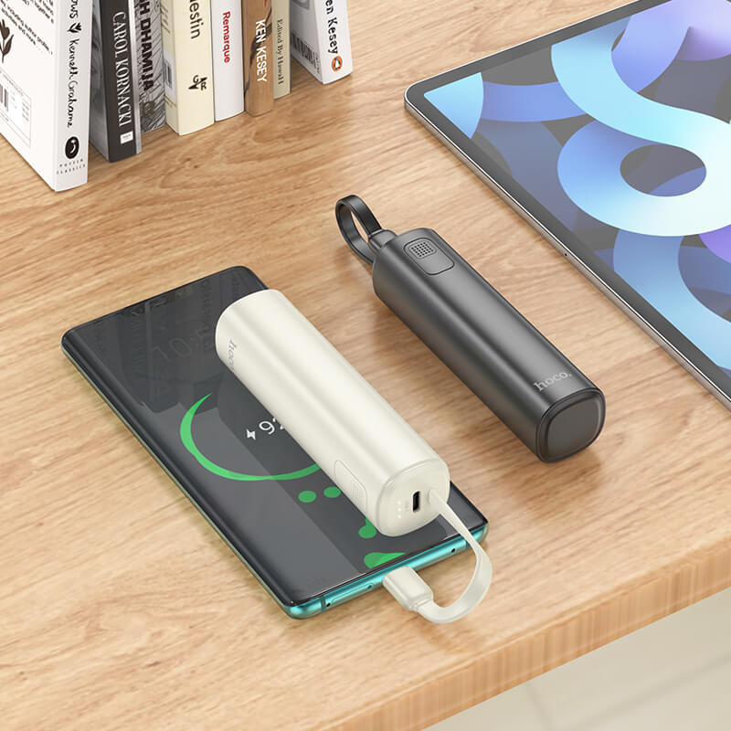 hoco. Energy-bar Power Bank With Type C Lightning Cable 5000mAh J113