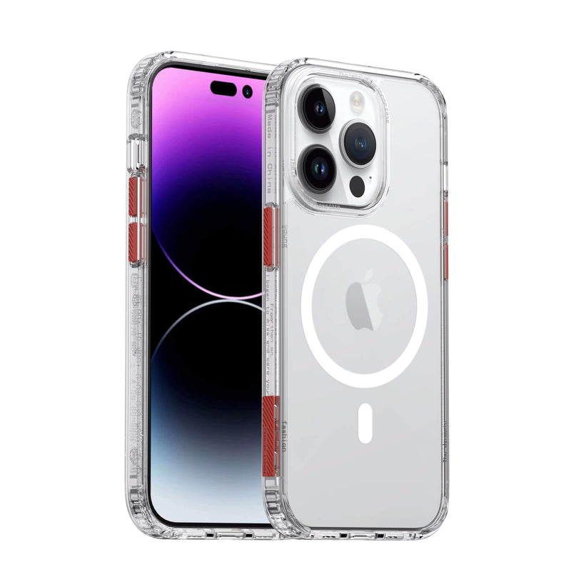 iPhone 15 Pro Elite Series Transparent Magsafe Detachable Buttons Phone Case