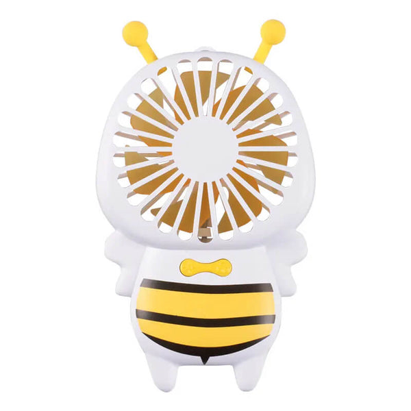 Mobie Portable Handheld Bee Mini Fan with Night Ligh & Lanyard Yellow