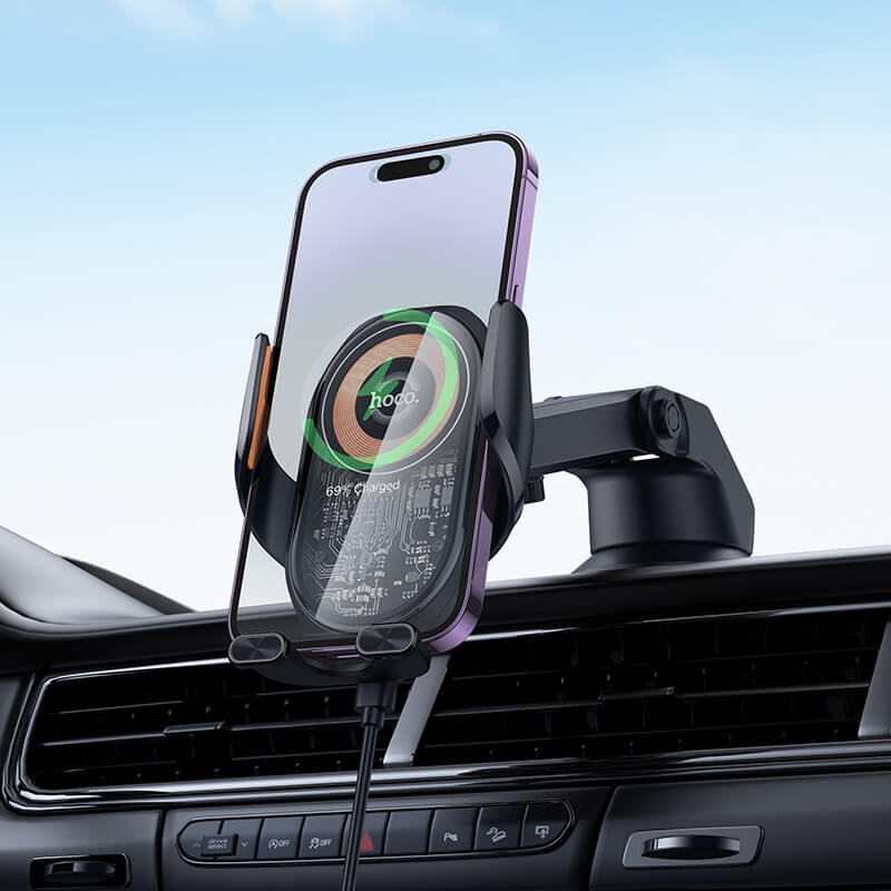 Hoco 15W Wireless Charging Car Phone Holder for Windshield Dashboard HW34
