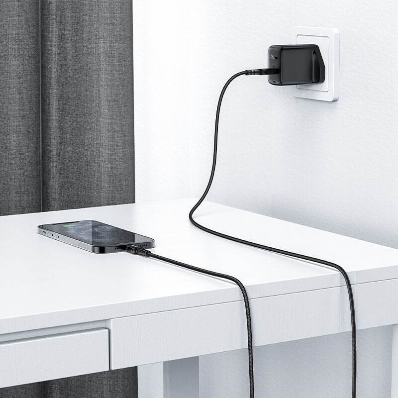 Acefast Type-C to Lightning Fast Braid Charging Cable PD 30W 1.8m Black