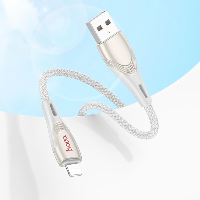 hoco Nylon Braided Lighting to USB-A 2.4A Charging Data Cable 1.2m U133