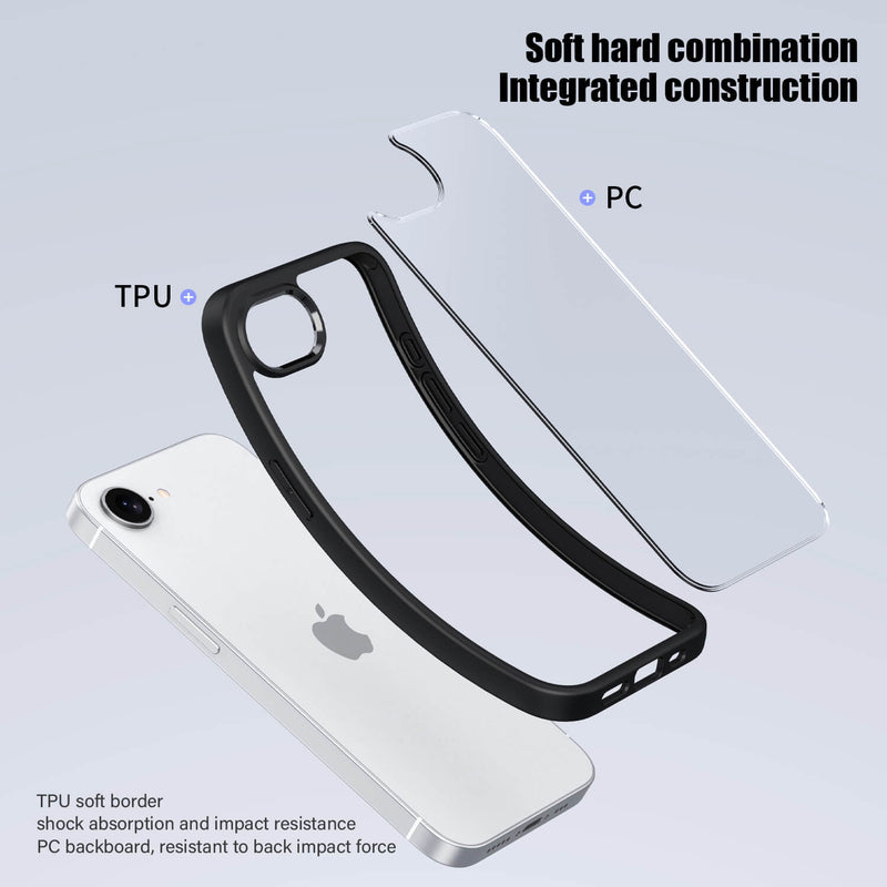 iPhone 16e CrystalGuard Series Transparent Shockproof Phone Cover