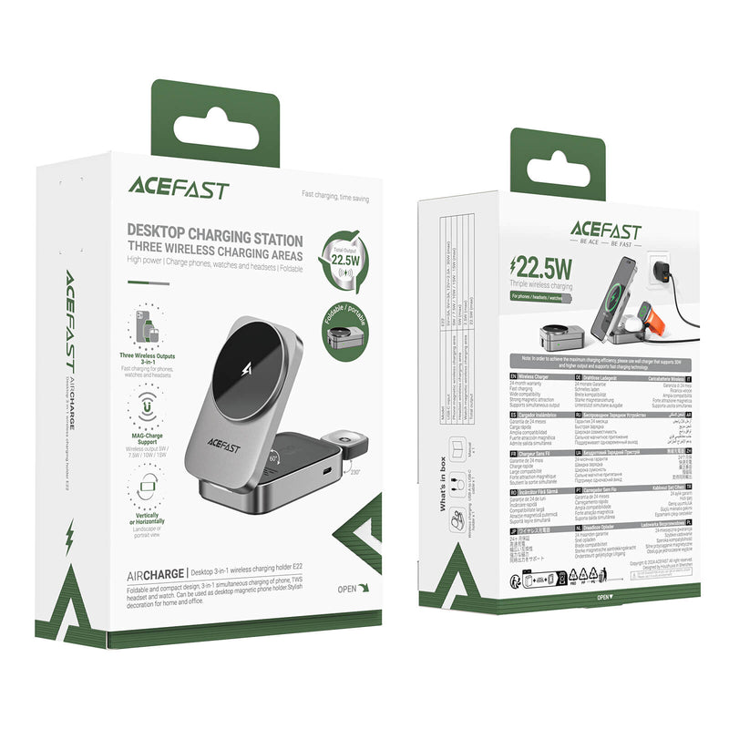 Acefast Foldable Desk 3-in-1 Magnetic Qi Wireless Charging Stand E22