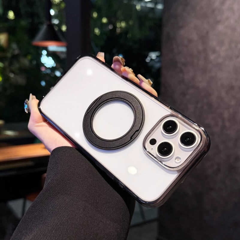 iPhone 16 360° Rotating Magnetic Ring Stand Case