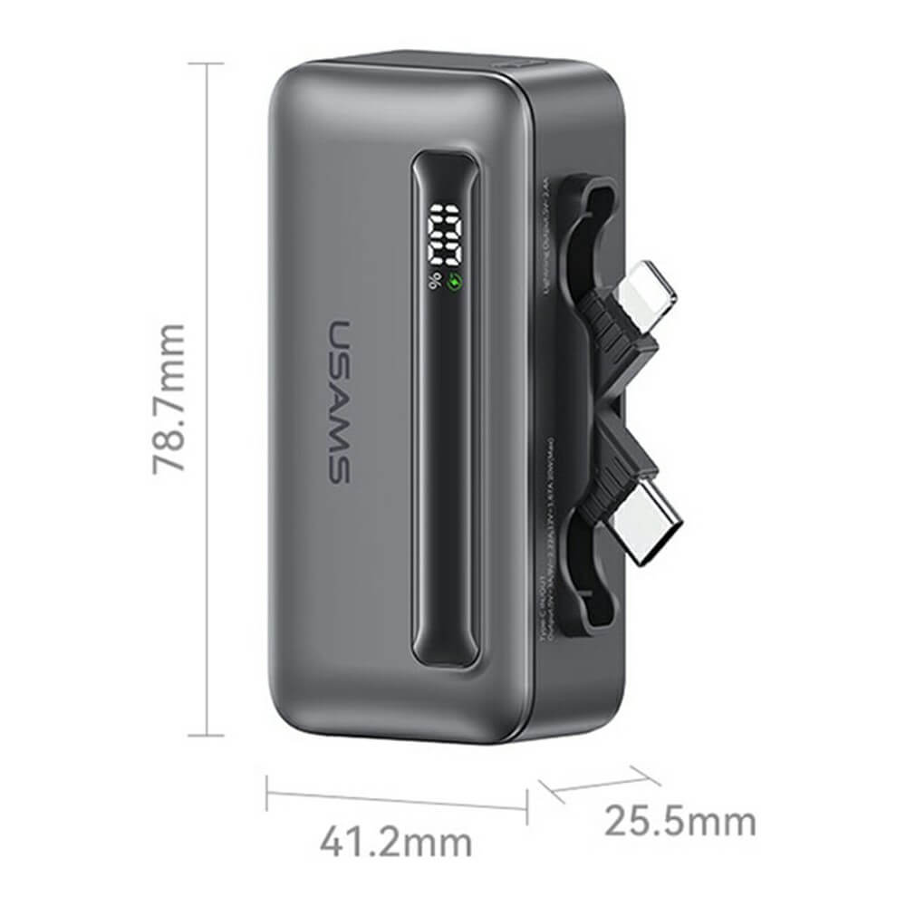 Mobie 20W 5000mAh Fast Charge Power Bank with Foldable Type-C & Lightning Plug