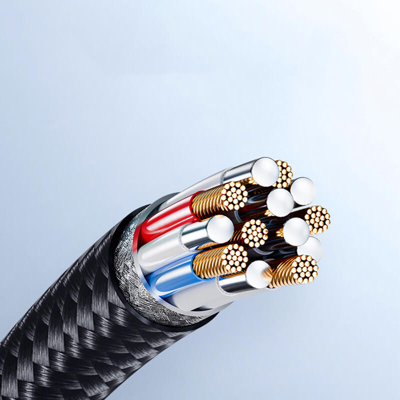 Rock 2-in-1 Charging Data Cable USB to Lightning + Type-C 2.4A 1.2m Black