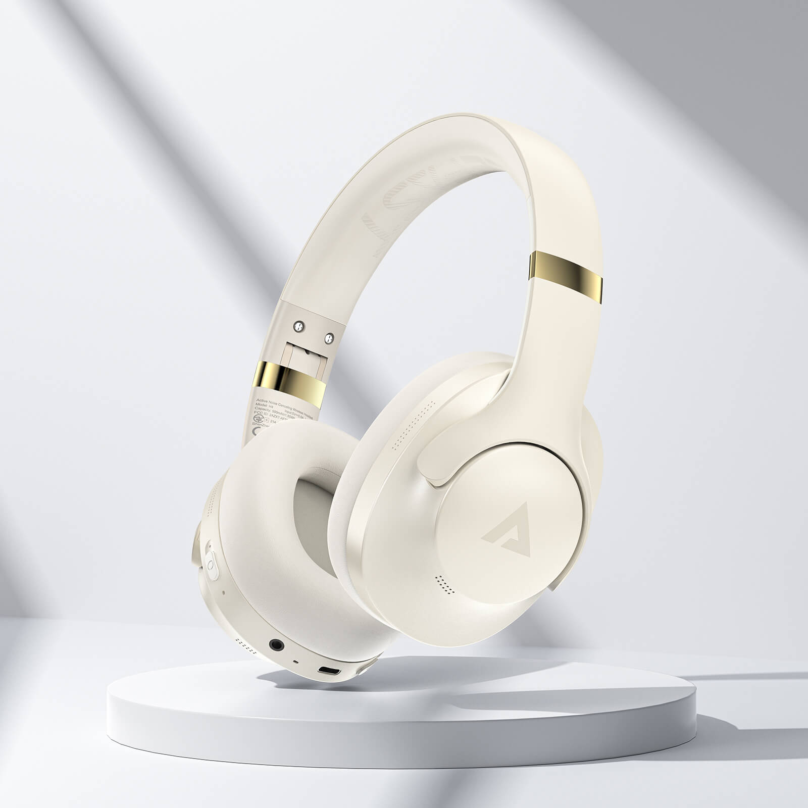 Acefast Portable ANC Noise Reduction Wireless Bluetooth Headphones H4 Cream