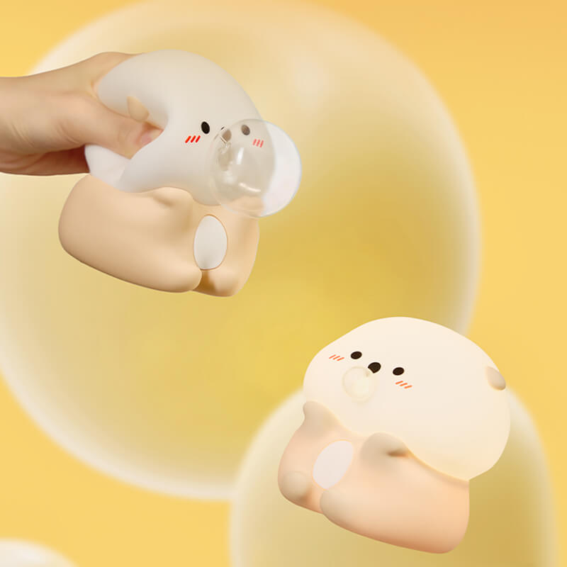 Mobie Bubble Blowing Sea Otter Silicone Touch Pat Night Light