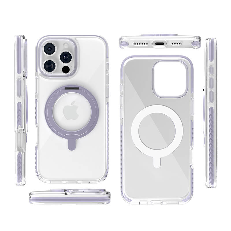 iPhone 16 Pro Ice Armor O2L Series Magsafe Clear Case with Ring Stand