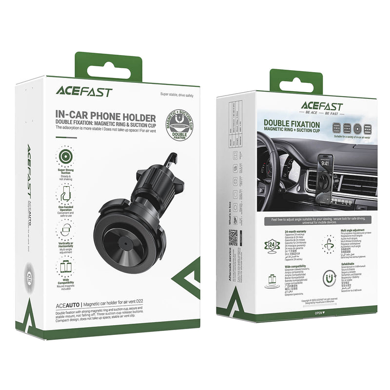 AceFast Air Outlet Magnetic Car Phone Holder D22 Black