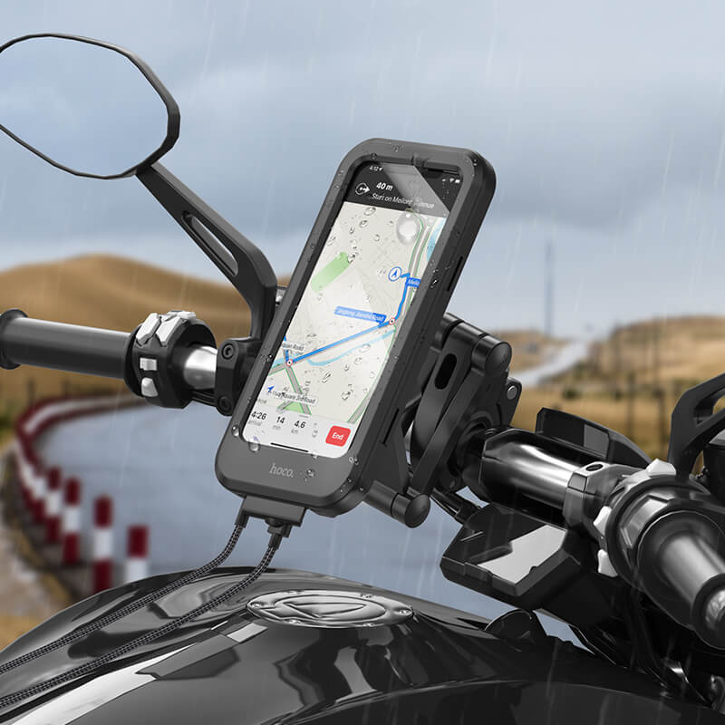 hoco. Bicycle & Motorcycle Fully Enclosed Waterproof Mobile Phone Holder CA101 Black