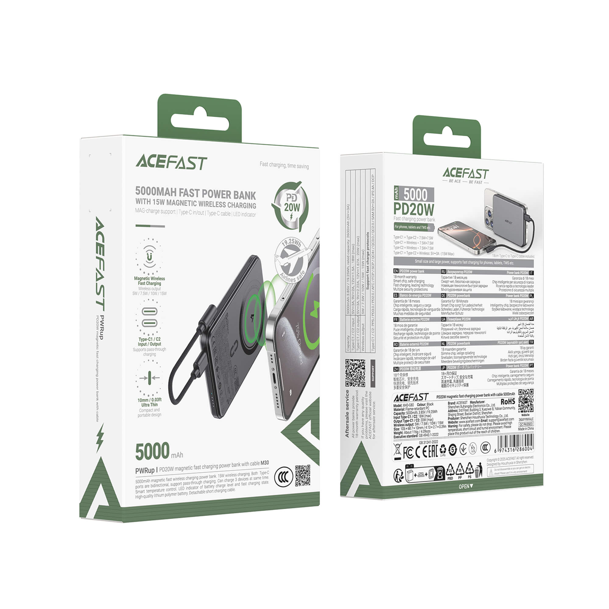 Acefast 10000mAh Magnetic Charging Power Bank M31-10000