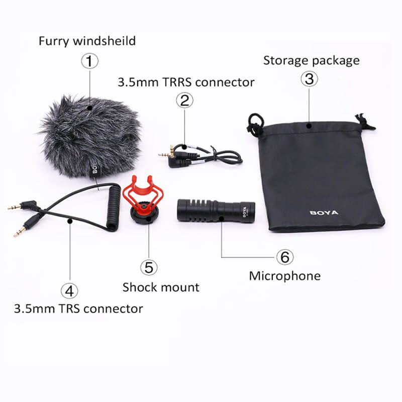 Mobie Camera & Phone Universal Shotgun Cardioid Microphone for ASMR BY-MM1 Black