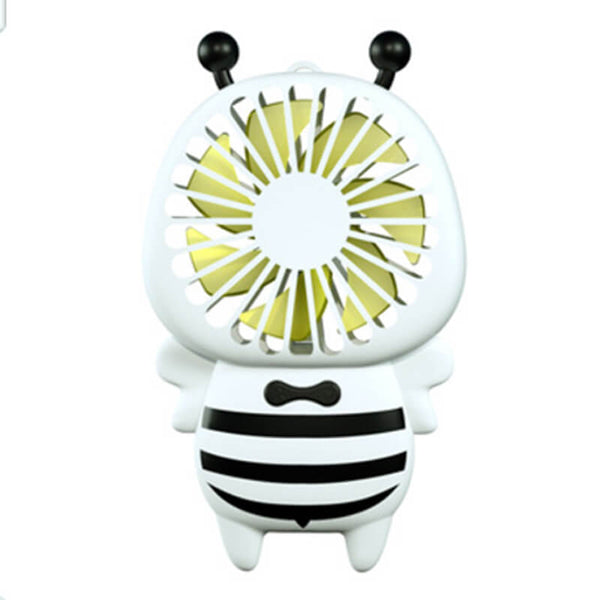 Mobie Portable Handheld Bee Mini Fan with Night Ligh & Lanyard Black