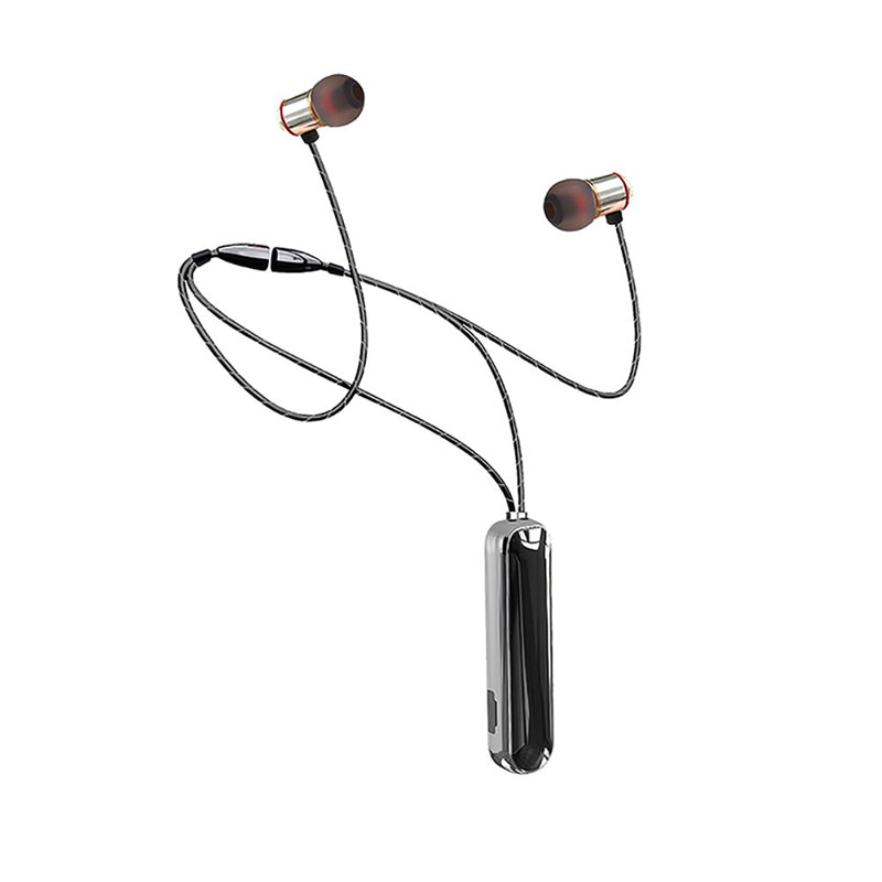 Mobie Couple Fashion Shared Music Neckband Wireless Bluetooth Earbuds D24 Black