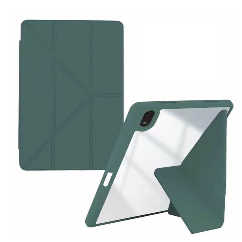 Silicone Y-shaped Flip Case with Built-in Pen Slot Green