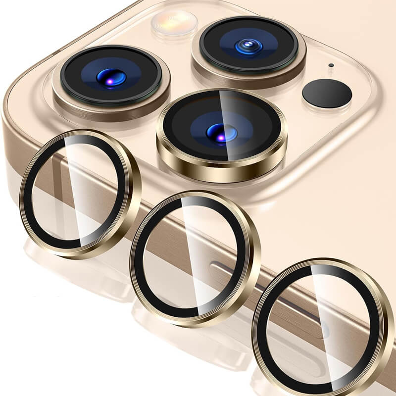 iPhone 16 Pro Max 9H Multicolor Tempered Glass Individual Camera Lens Cover Protector Desert Titanium