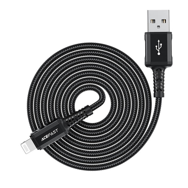 Acefast Acefast USB to Lightning Braid Charging Cable 2.4A 1.8m Black