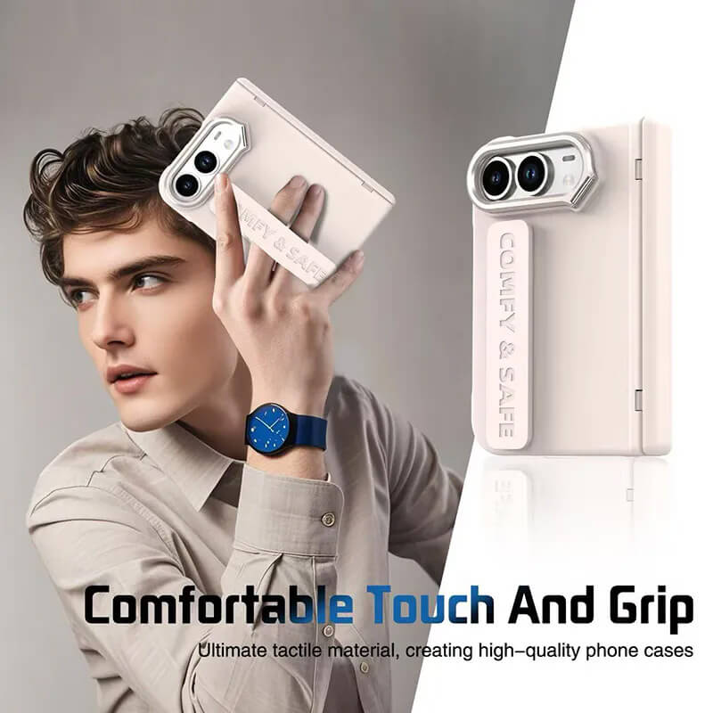 Gripsafe Lens stand Case with Outer Screen Protector Compatible with iPhone Duo