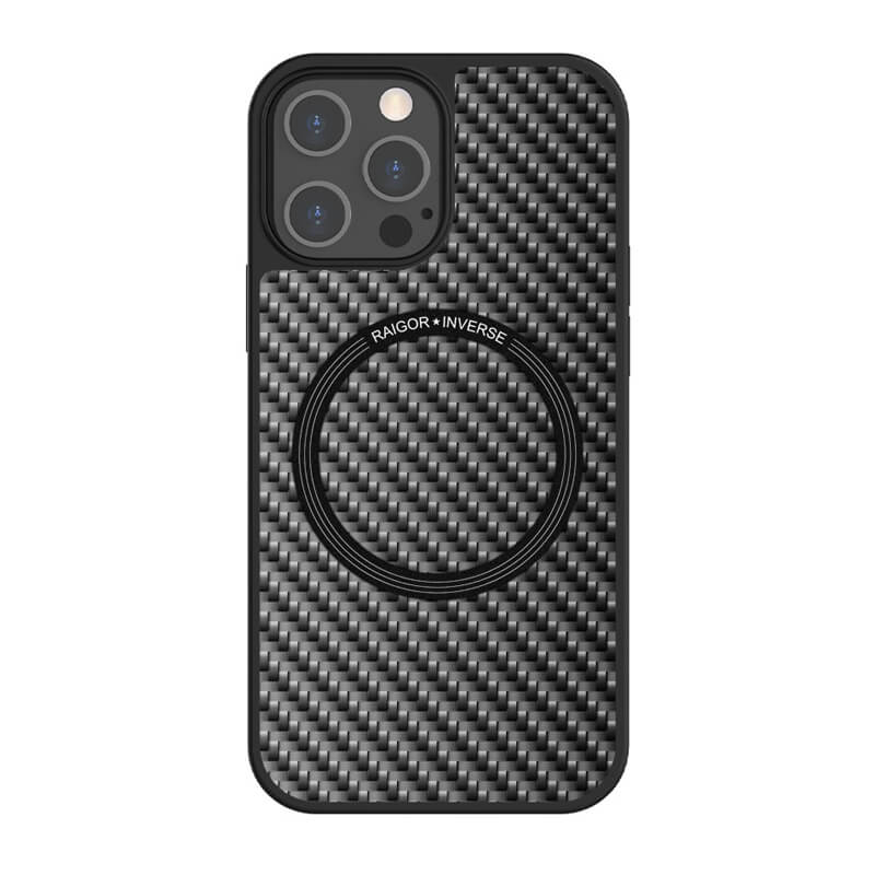 iPhone 16 Scott Series Carbon Fiber Texture Shockproof MagSafe Phone Case Black