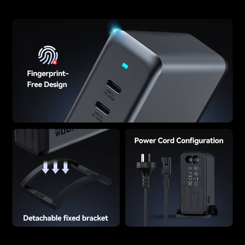 VFAN PD 100W 4 in 1 GaN Fast Charger Station with 1.8m Cable AU9