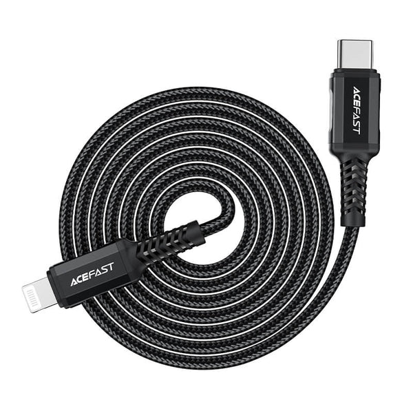 Acefast Type-C to Lightning Fast Braid Charging Cable PD 30W 1.8m Black