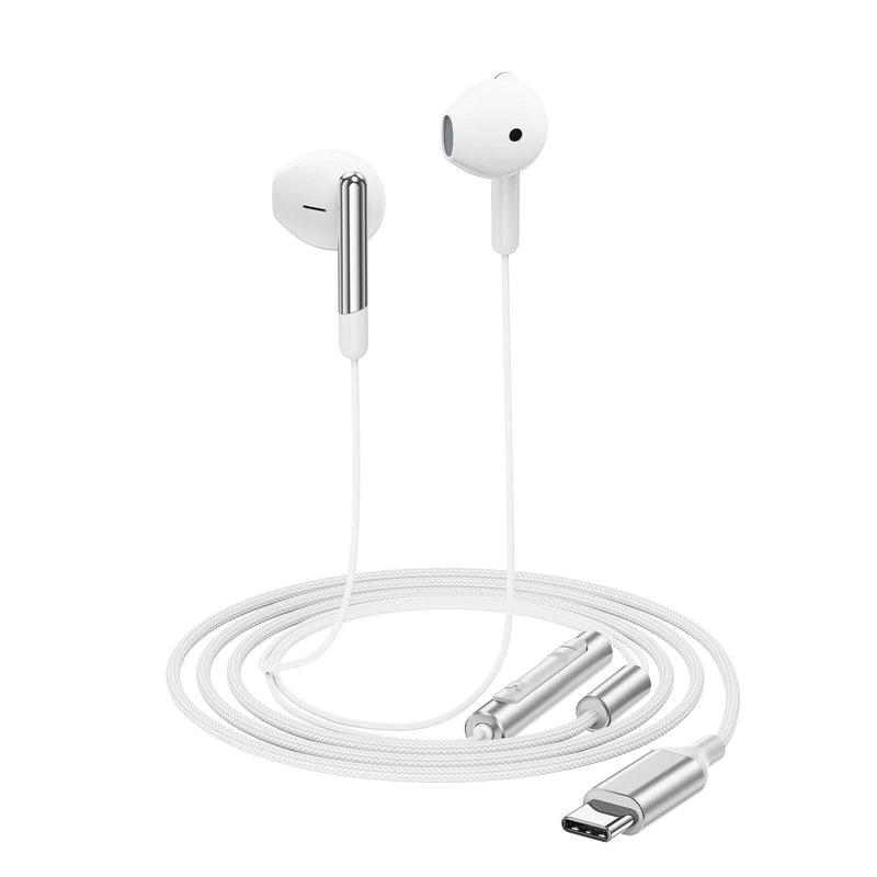 Acefast PC Material Half-in-ear Type-C Wired Earphones L3 White