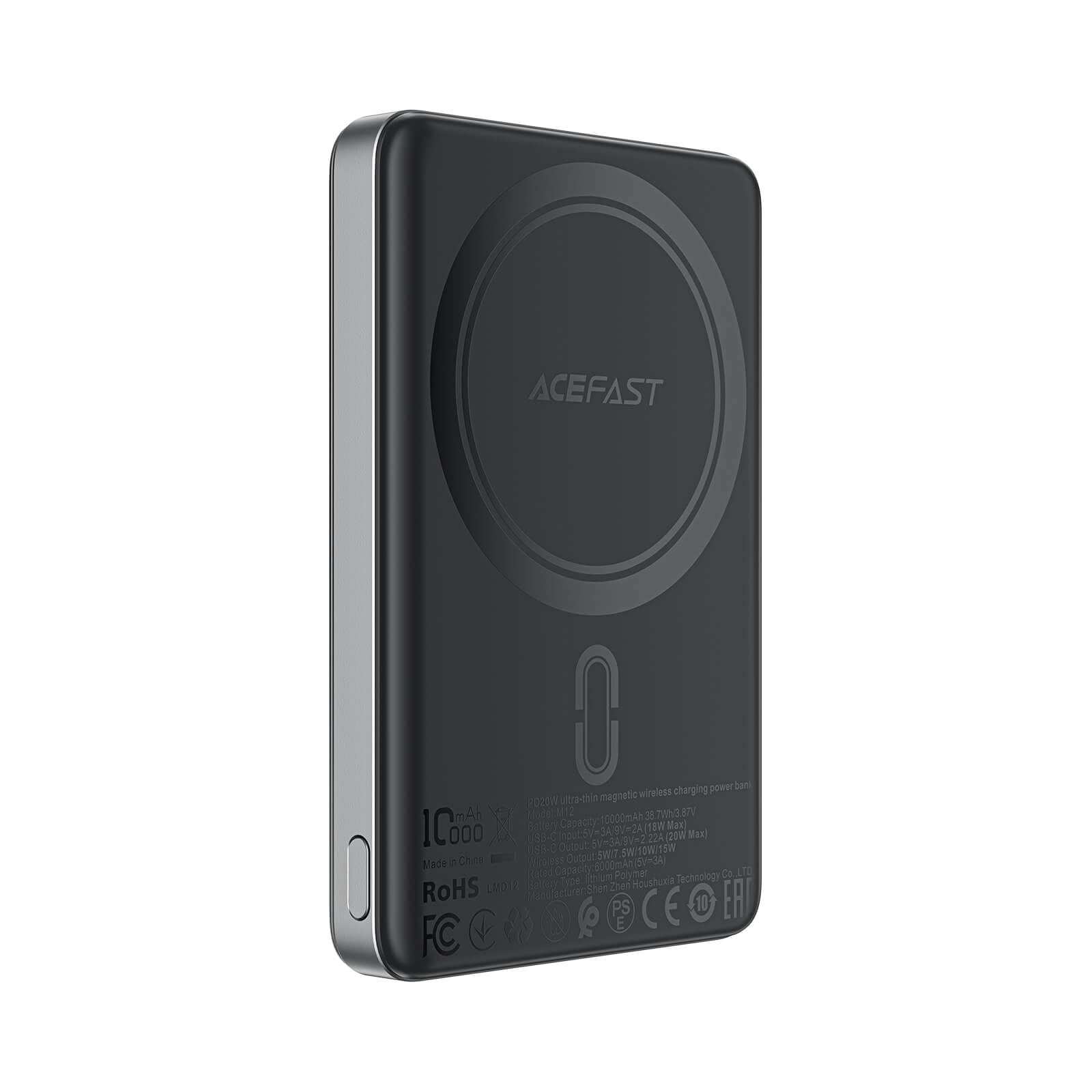 Acefast Ultra Thin PD 20W Magsafe Wireless Power Bank 10000mAh Black