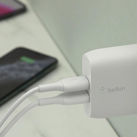 Belkin BoostCharge Dual USB-A Wall Charger 24W with USB-A to Type-C cable