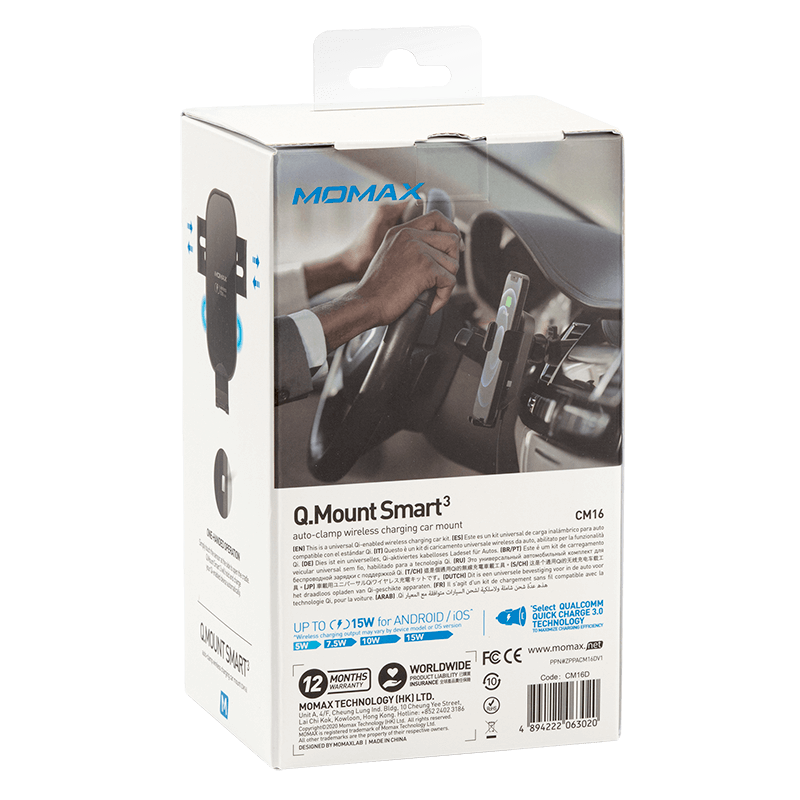 Momax Wireless Fast Charging Car Air Mount 15W with Car Charger CM19