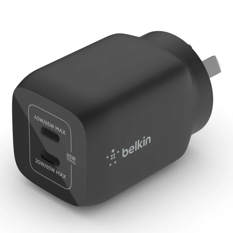 Belkin Boost Up Dual USB-C GaN 65W Wall Charger with PPS