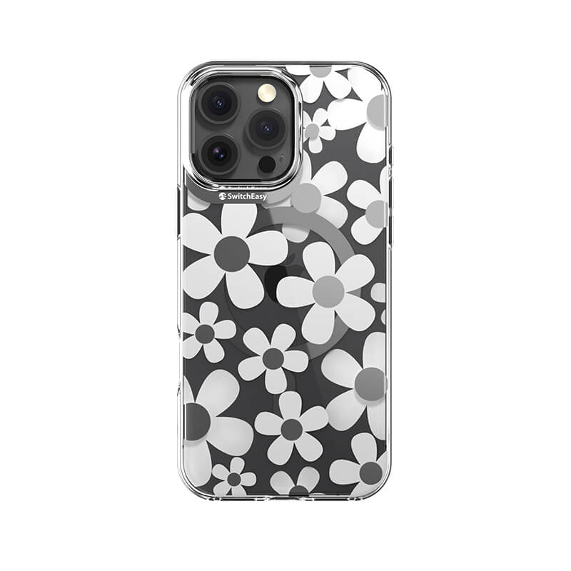 iPhone 16 Pro Max Fleur 3D Patterned Series Shockproof MagSafe Phone Case White