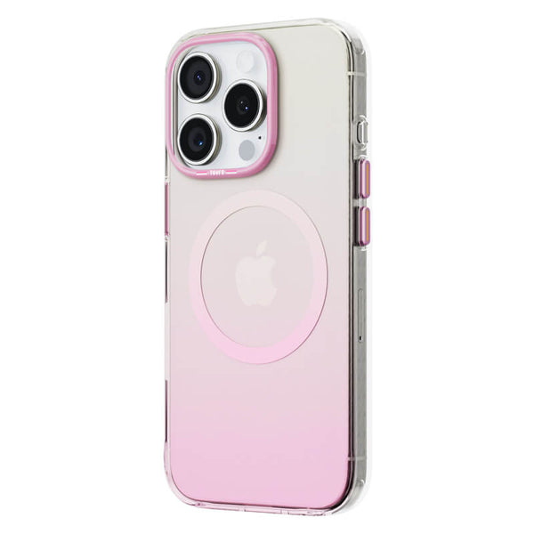 iPhone 16 Pro Max Grace Series Semi Transparent Magsafe Gradient Phone Case Coral Pink