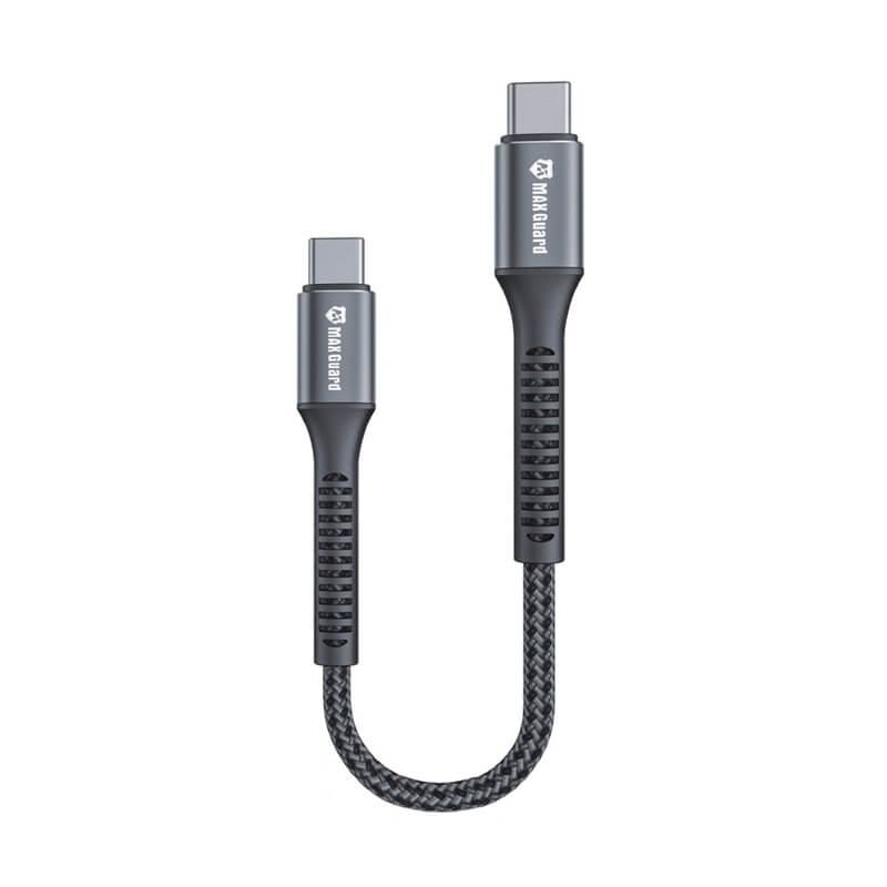 Maxguard Type-C to Type-C PD 65W Braided Fast Charging Cable 25cm Black