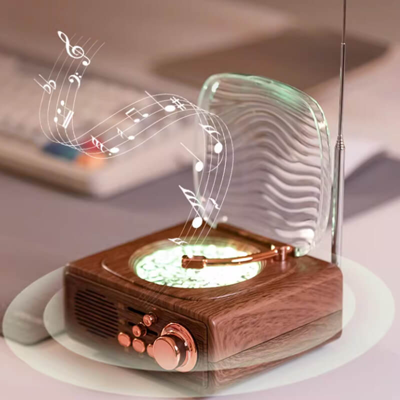 Mobie Vintage Turntable Bluetooth Speaker with Atmosphere Light JN122