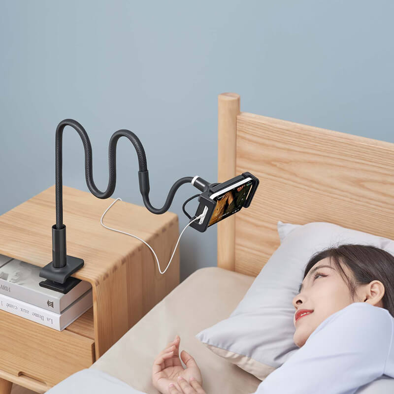 SAIJI 360° Rotation Double Gooseneck Lazy Bracket Tablet & Phone Holder