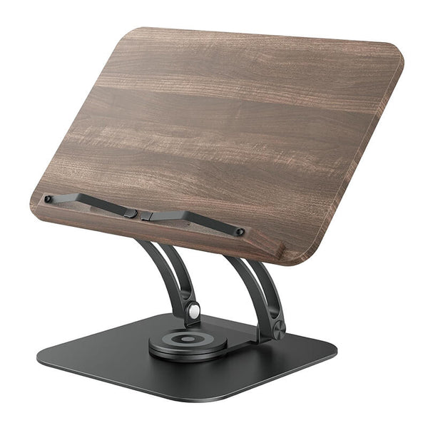 SAIJI 360° Rotating Pure Wood Ergonomic Laptop & Reading Stand R03 Natural Wood