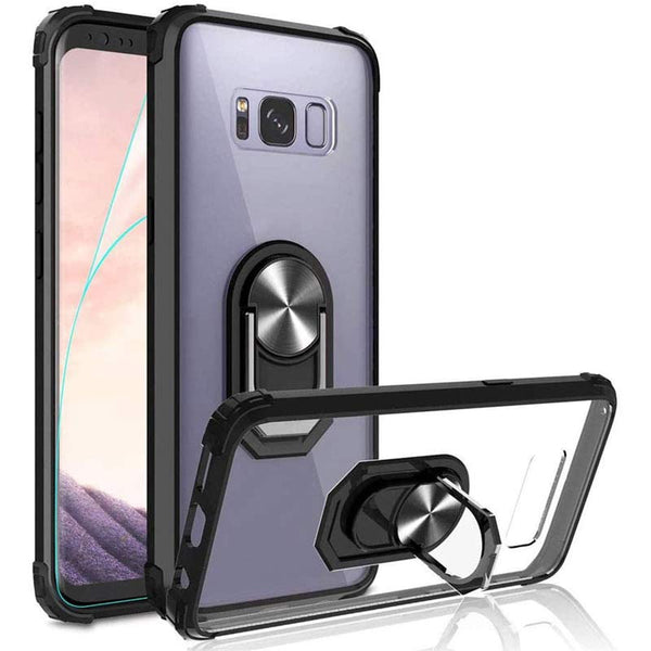 Samsung Galaxy S8 Plus Transparent Full-Body Protective Phone Case with Phone Grip