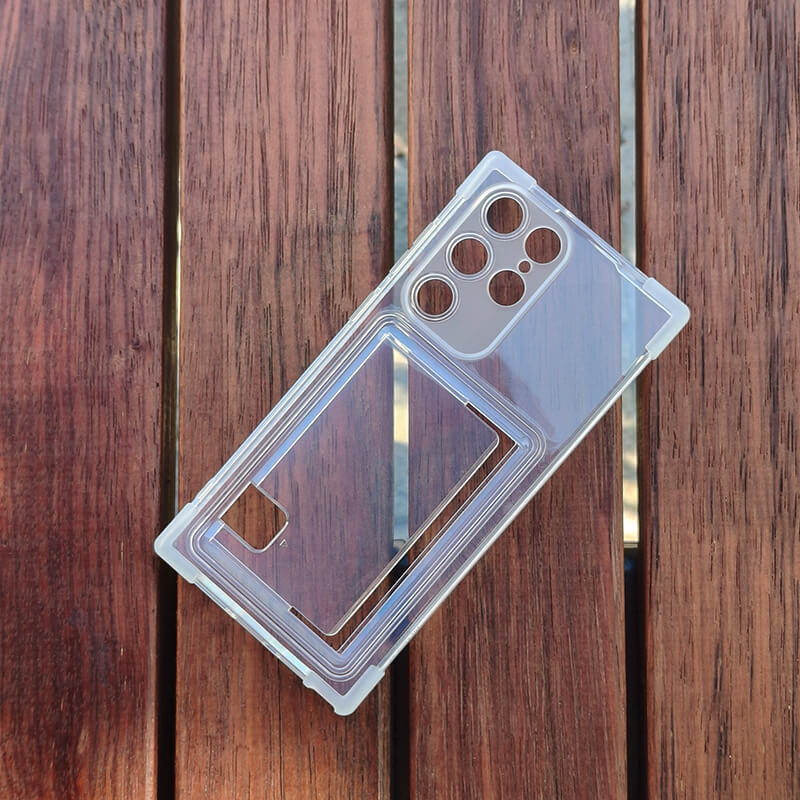 Samsung Galaxy S24 Ultra Anti Drop Phone Case with Card Pocket Clear