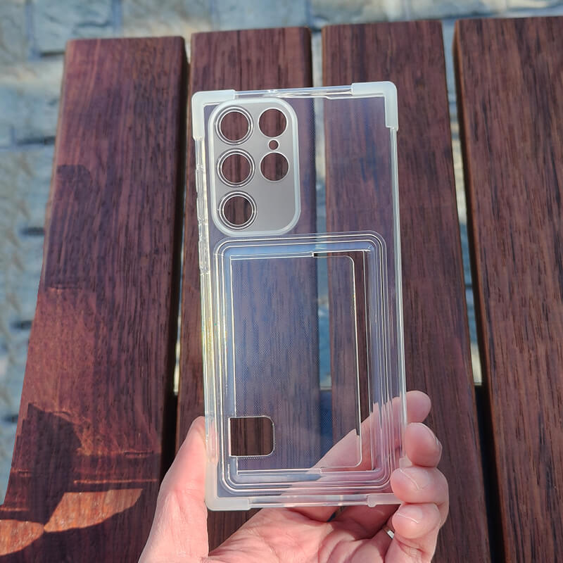 Samsung Galaxy S24 Ultra Anti Drop Phone Case with Card Pocket Clear