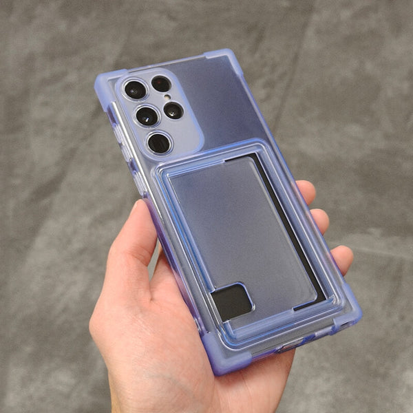 Samsung Galaxy S24 Ultra Anti Drop Phone Case with Card Pocket Purple