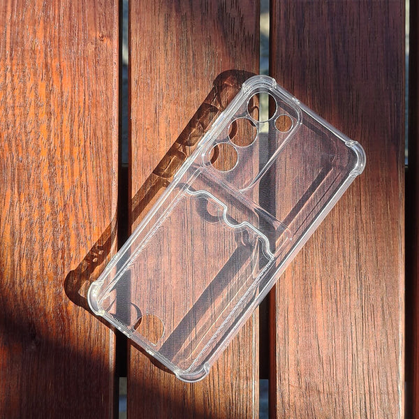 Samsung Galaxy S24 Ultra Minimalist Wallet Phone Case with Card Holder Clear
